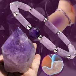 Amethyst Body Purification Bracelet Stone Energy Fatigue Relief Healing Crystal