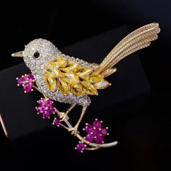 Adorable Animal Theme Brooch Inspirational Bird Shiny Zircon Tremendous Gift New