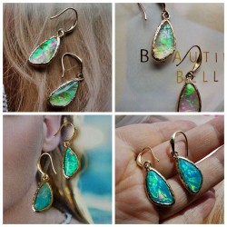 18K Gold-plated Fashion Handmade crystal Gemstone Drop Dangle Earrings