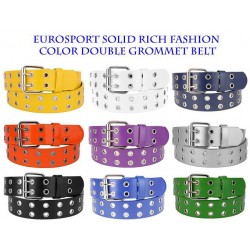 Hot Trend! Eurosport Solid Rich Fashion Color Double Grommet Belt - BW9915