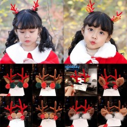 * Kids Deer Antlers Hair Clips Christmas Tiara Flower Hairpin Kids Cute Headwear