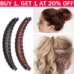 15cm Banana Hair Clip Barley Twist Hair Comb Ponytail Clamp Grip Black/Brown UK