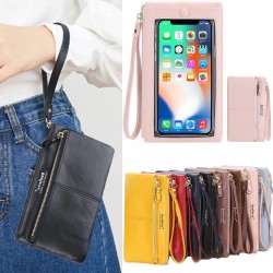 Wristlet Touch Screen Wallet for Women Zipper Pocket Purse with Charging Port US