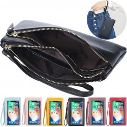 Leather Touch Screen Phone Clutch Bag Wristlet Handbag Wallet for Women US STOCK