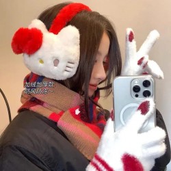 Women Girls cute Hello Kitty Earflap Warmers Ear Muffs Winter warm Soft Earmuffs