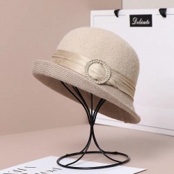 Winter Felt Hat Women's Bow Wool warm Bucket Hat Hats Vintage Wedding Fedora Hat
