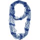 Women's Seed Bead Infinity Scarf Thin Lightweight Belt Wrap Solid Blue